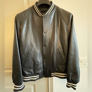 COACH - LEATHER VARSITY JACKET - LARGE (chest 39”- 42”)